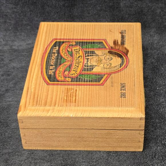 Dr. Seltzer's Hangover Helper The Original Practicing Doctor Wooden Trinket Box - Picture 4 of 11